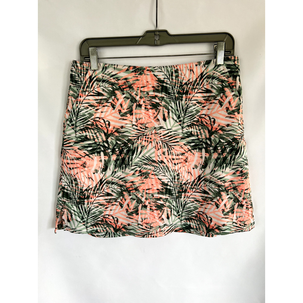 Lady Hagen Tropical Golf Tennis Stretch‎ Pocket Skirt Skort Green Peach Size 6